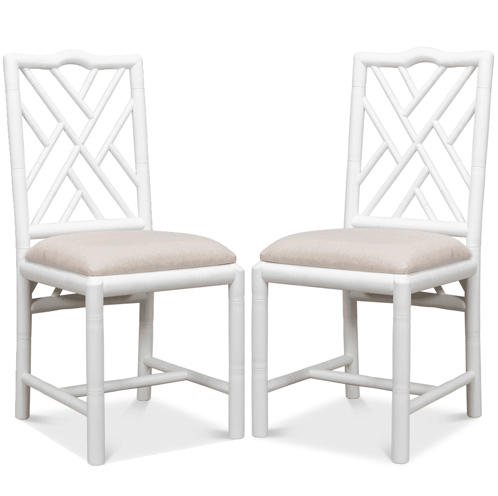 White bamboo dining online chairs