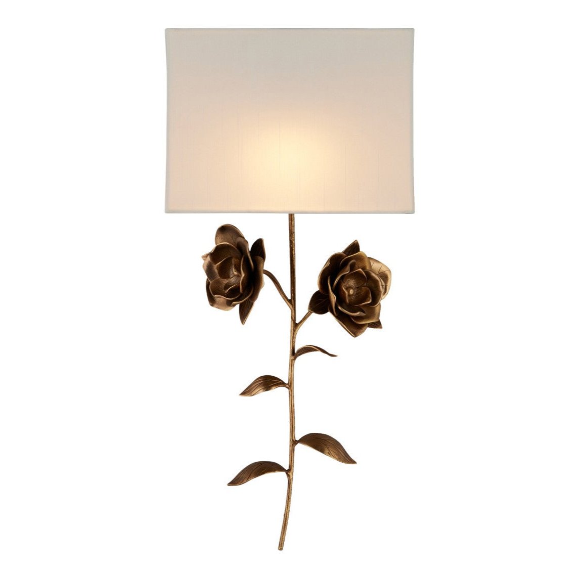 Rectangular Shade Floral Wall Sconce