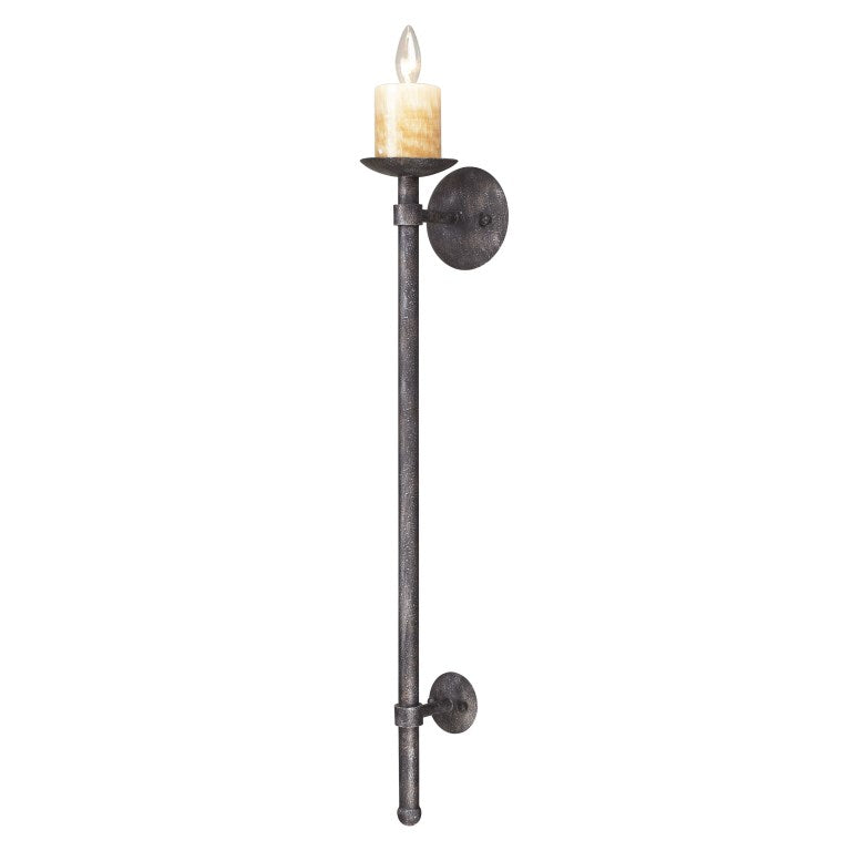 Long Iron Bar Candle Sconce