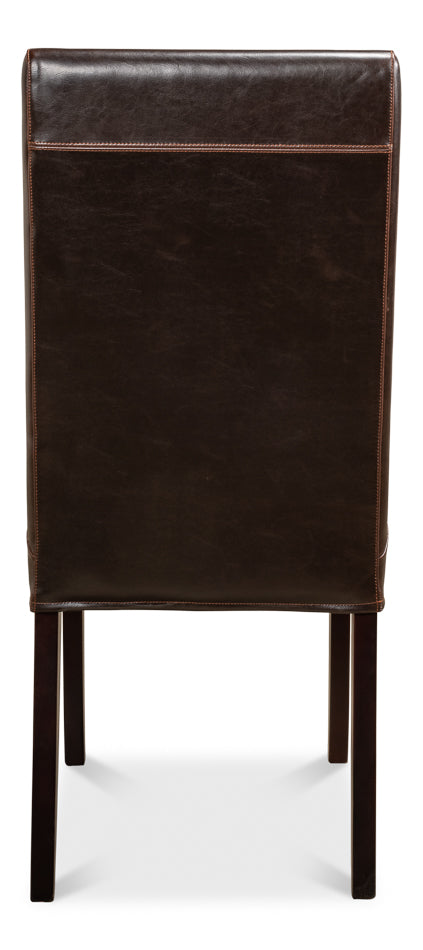 Brown Leather Milano Side Chairs - Set of 2