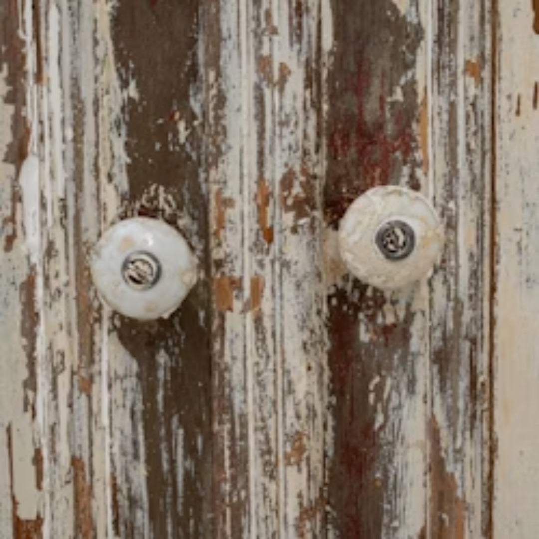 French Distressed Door Cabinet, Circa 1870