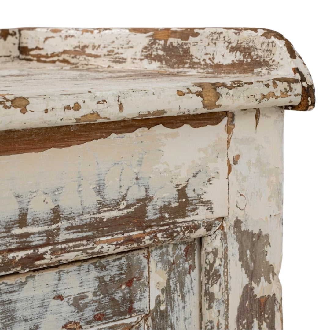 French Distressed Door Cabinet, Circa 1870