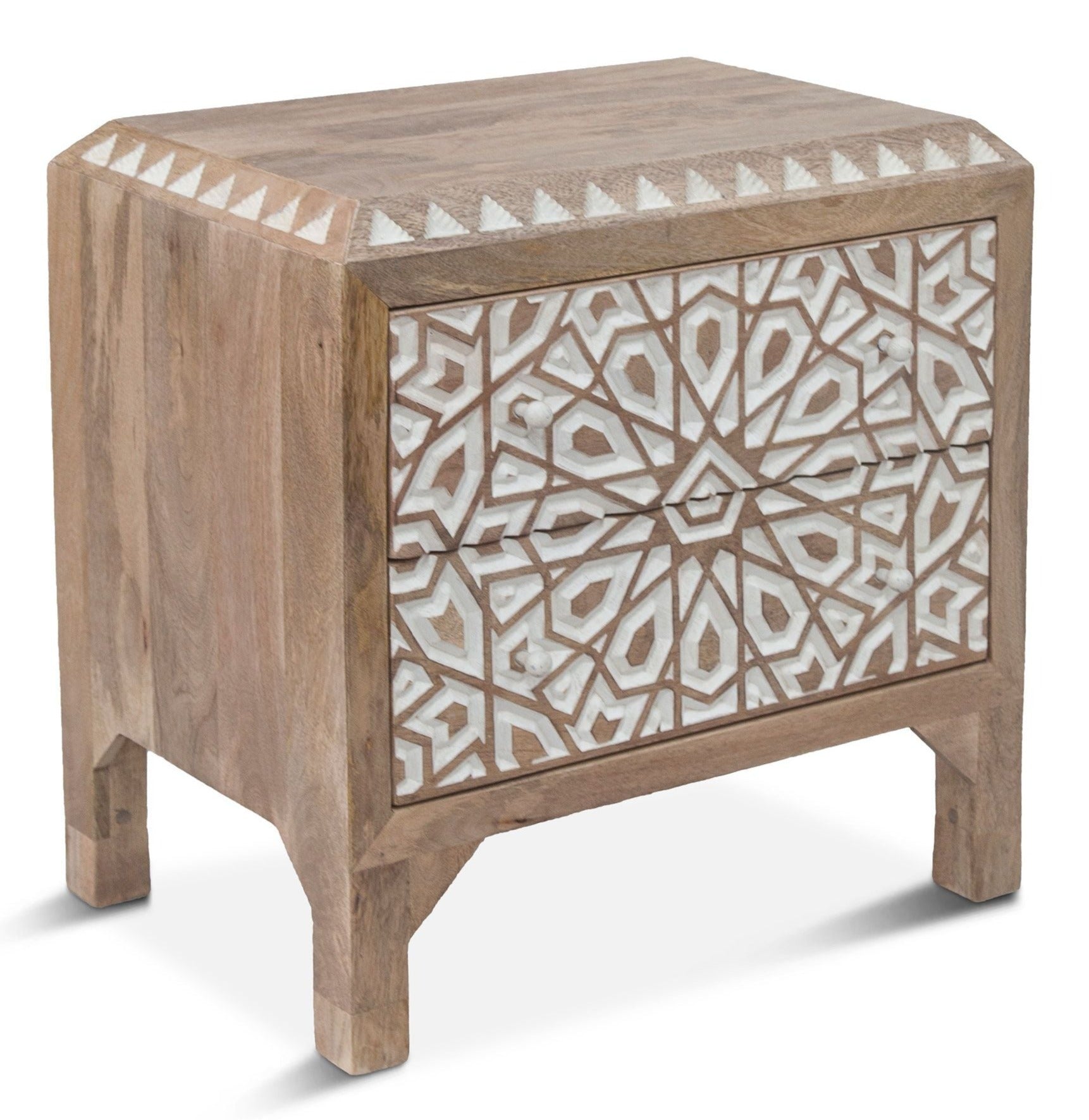 Indy Boho Natural White Nightstand