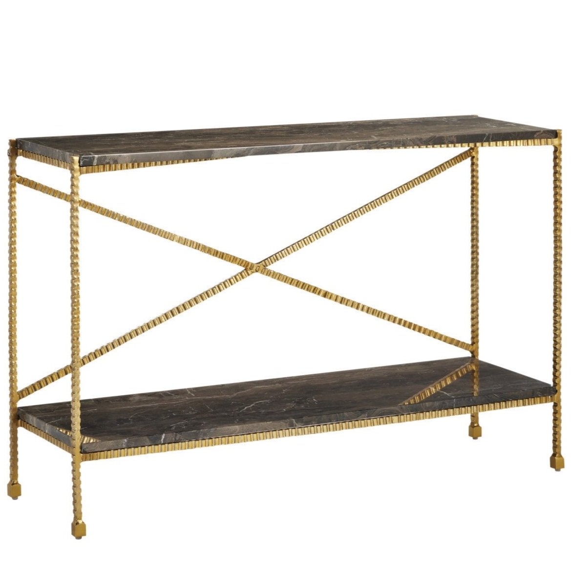 Cappuccino Marble Gold Console Table