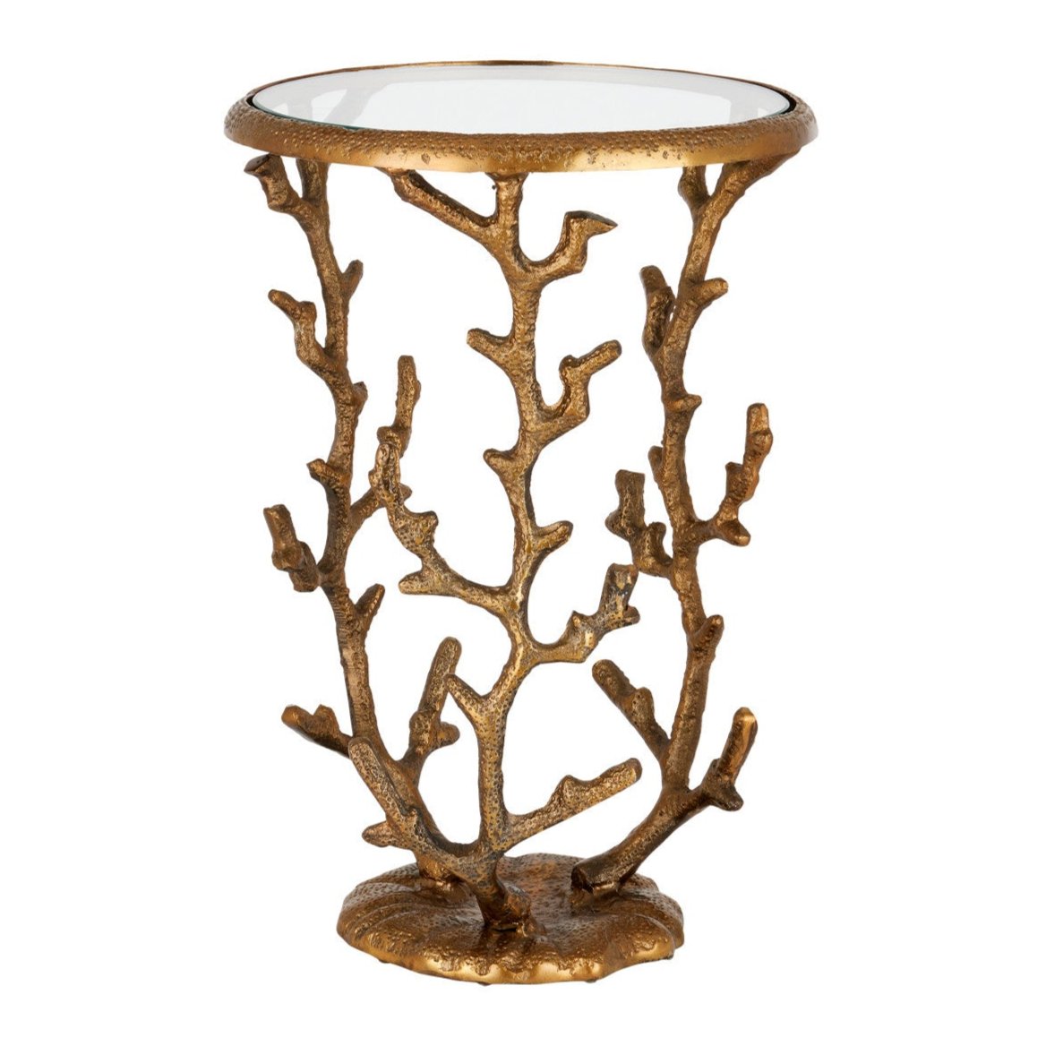 Brass Coral Accent Table