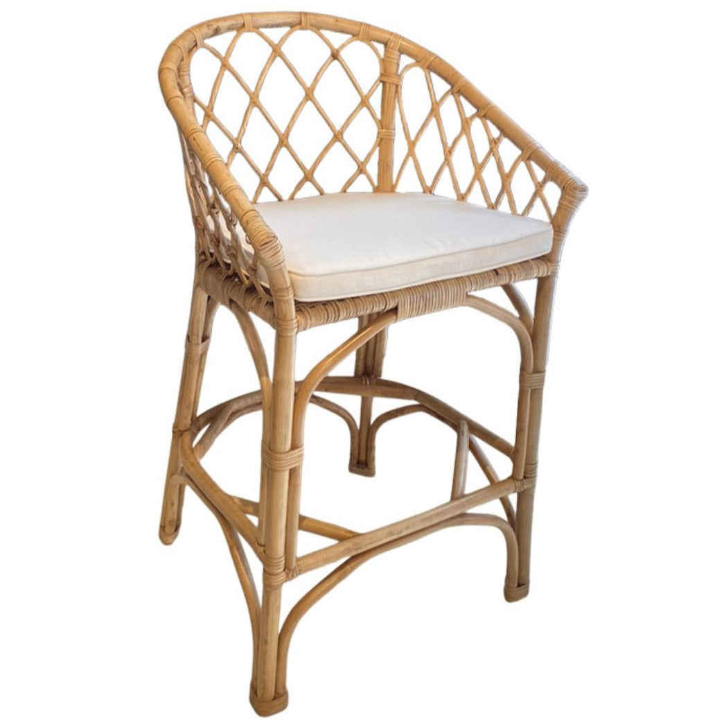 Maui Curved Rattan Bar Stool