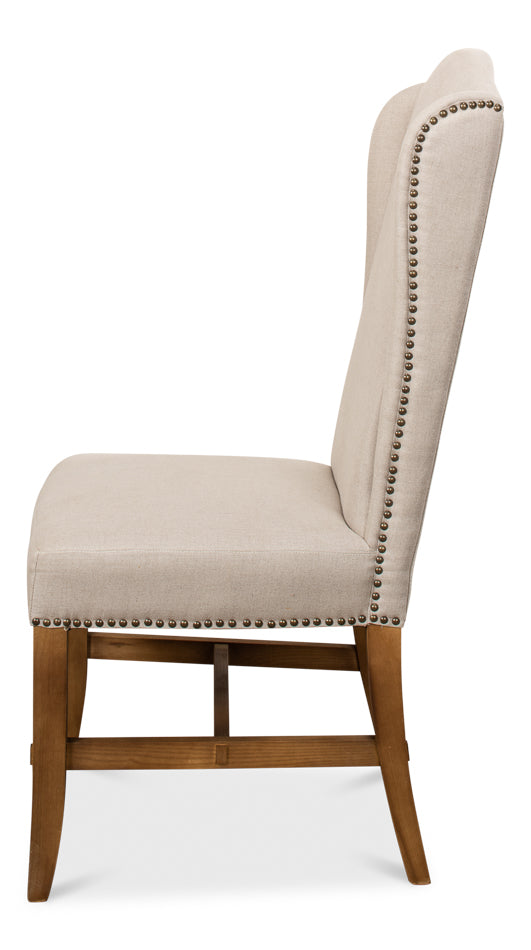 Ivory High Back Dining Chairs - Set of 2