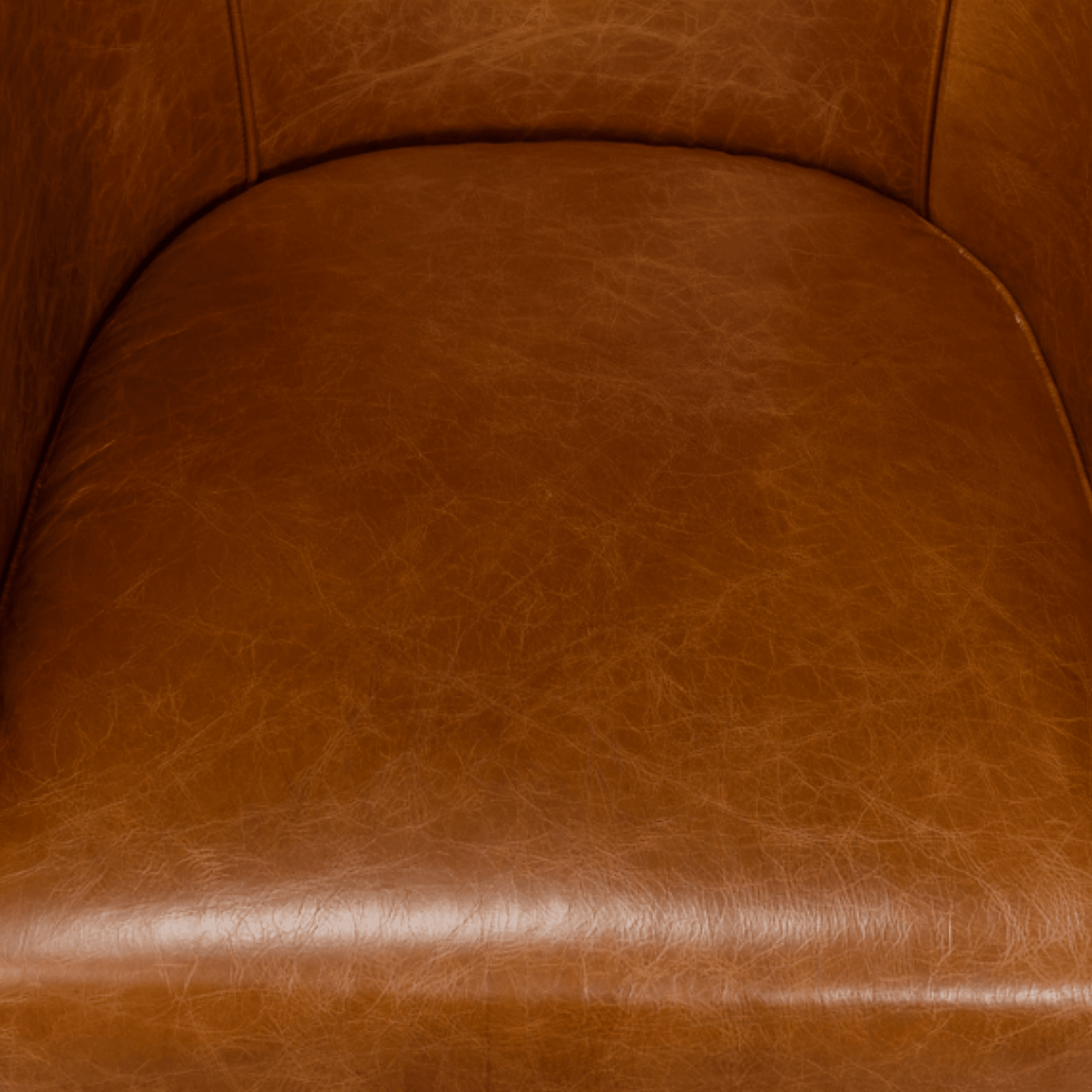 Brown Leather Industrial Pipe Accent Chair