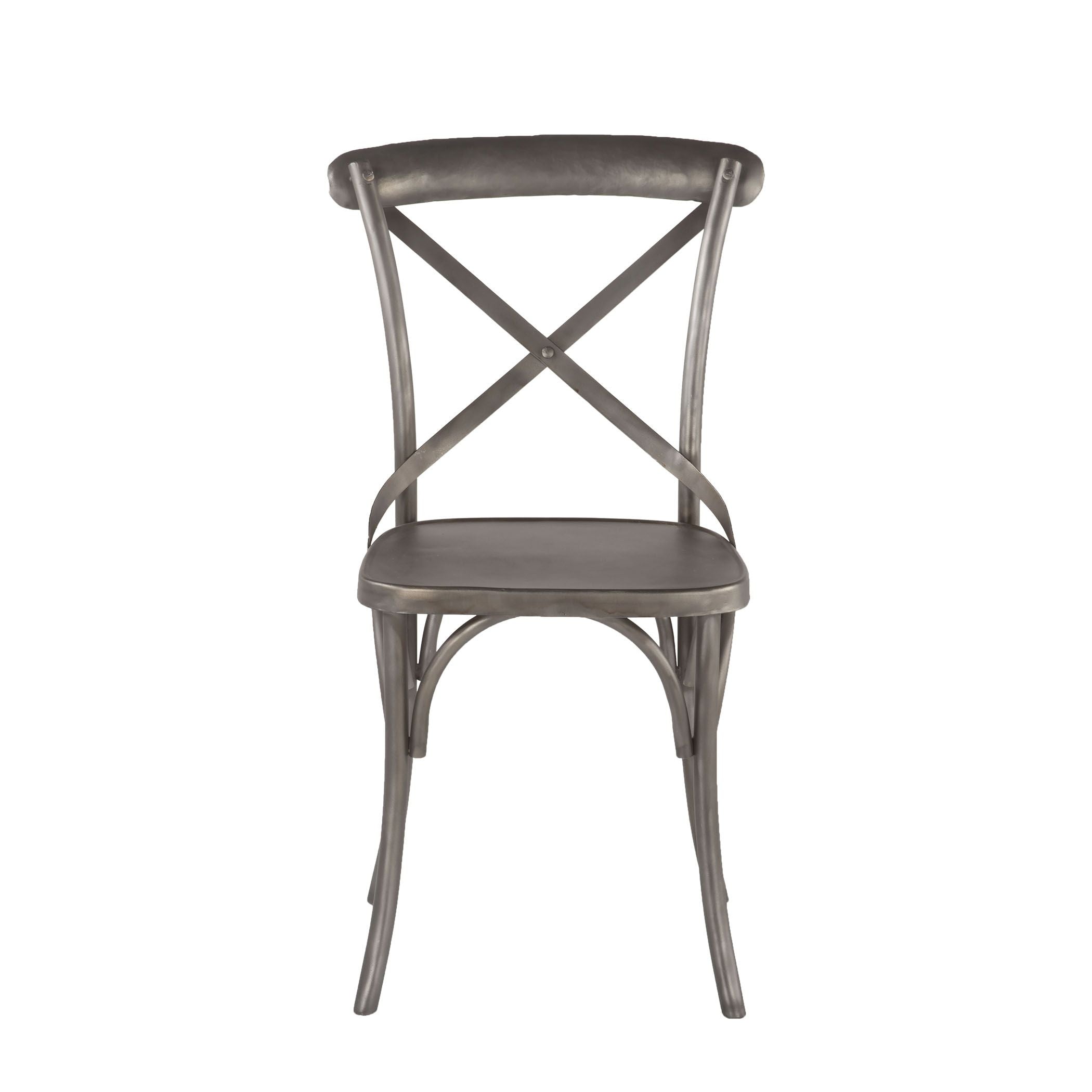 Rustic Reclaimed Iron Bistro Dining Chairs - Set of 2