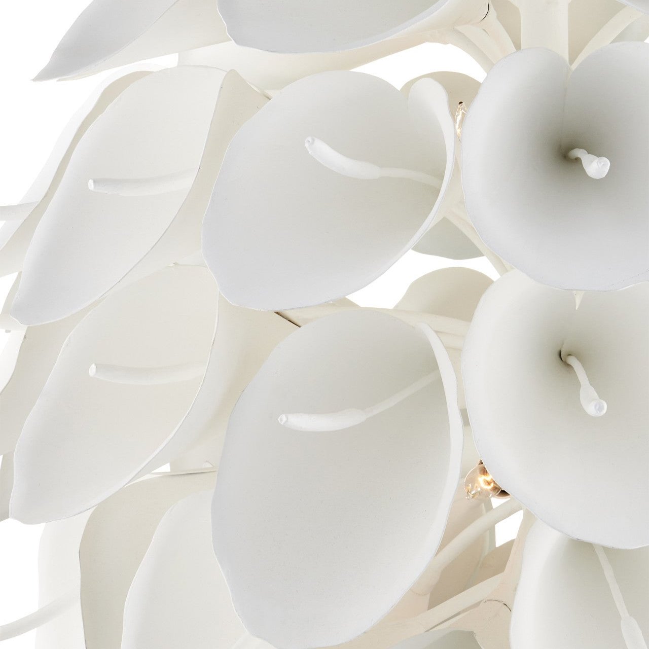 White Gesso 9-Light Calla Lily Chandelier