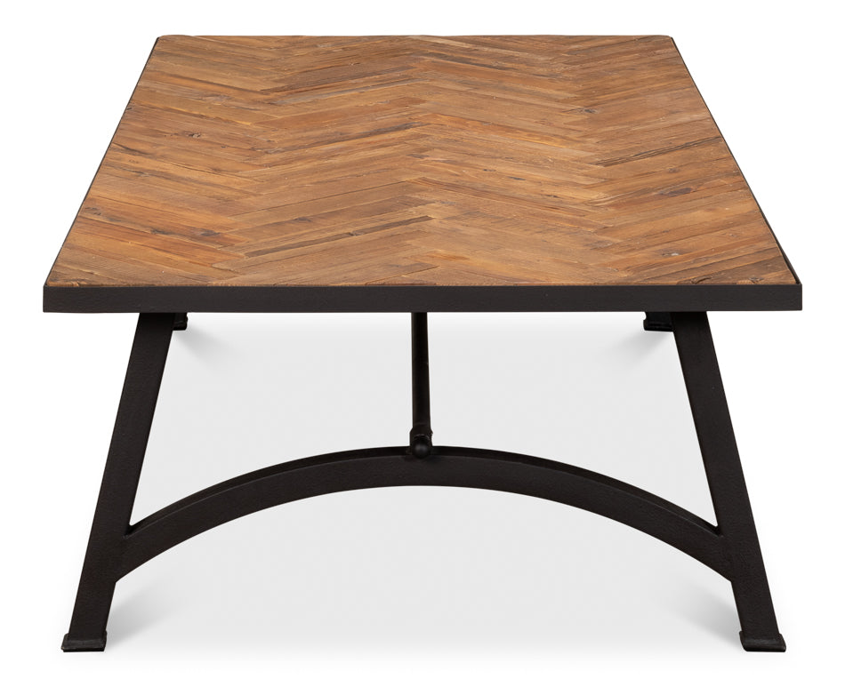 Parquet Top Industrial Coffee Table