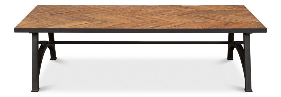 Parquet Top Industrial Coffee Table