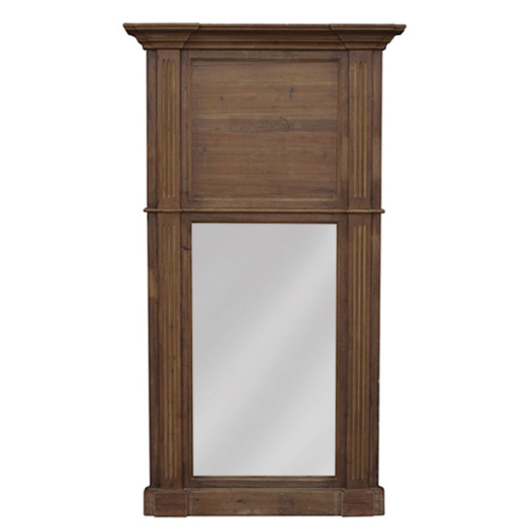 French Country Wood Trumeau Mirror