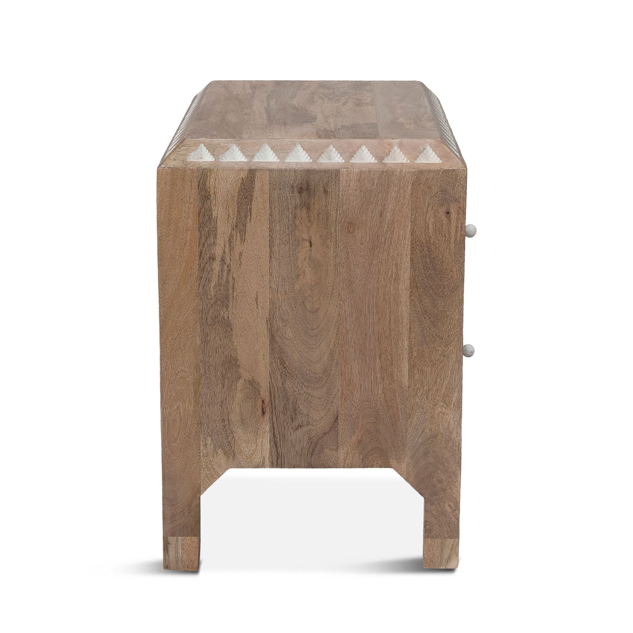 Indie Boho Natural White Nightstand