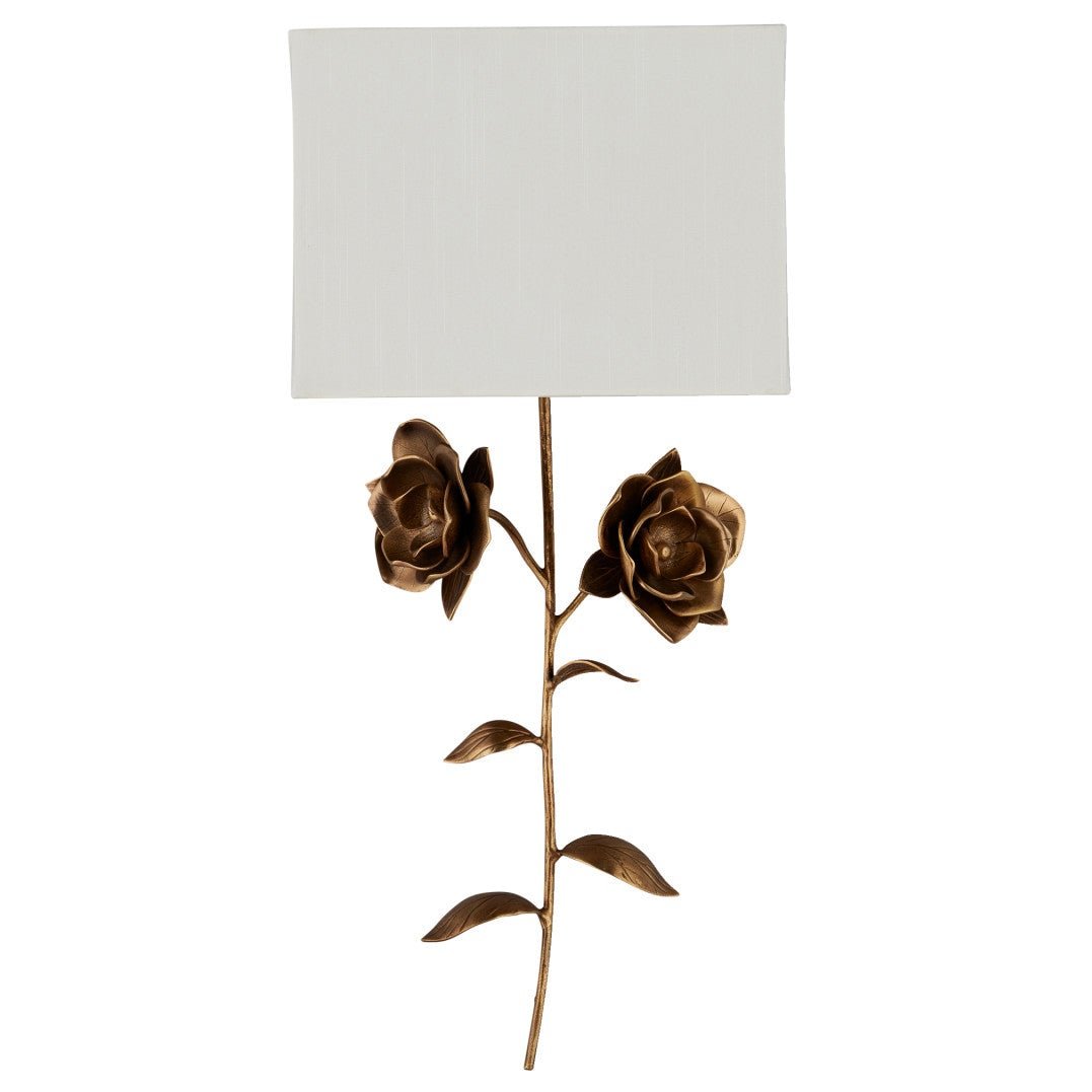 Rectangular Shade Floral Wall Sconce