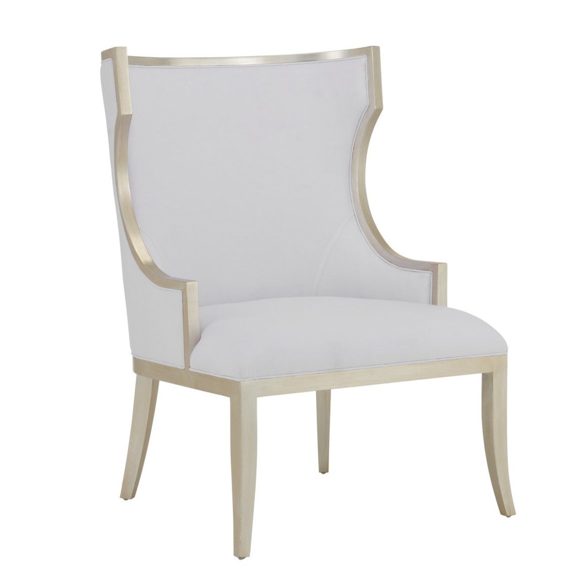 Silver Trimmed Muslin Chair