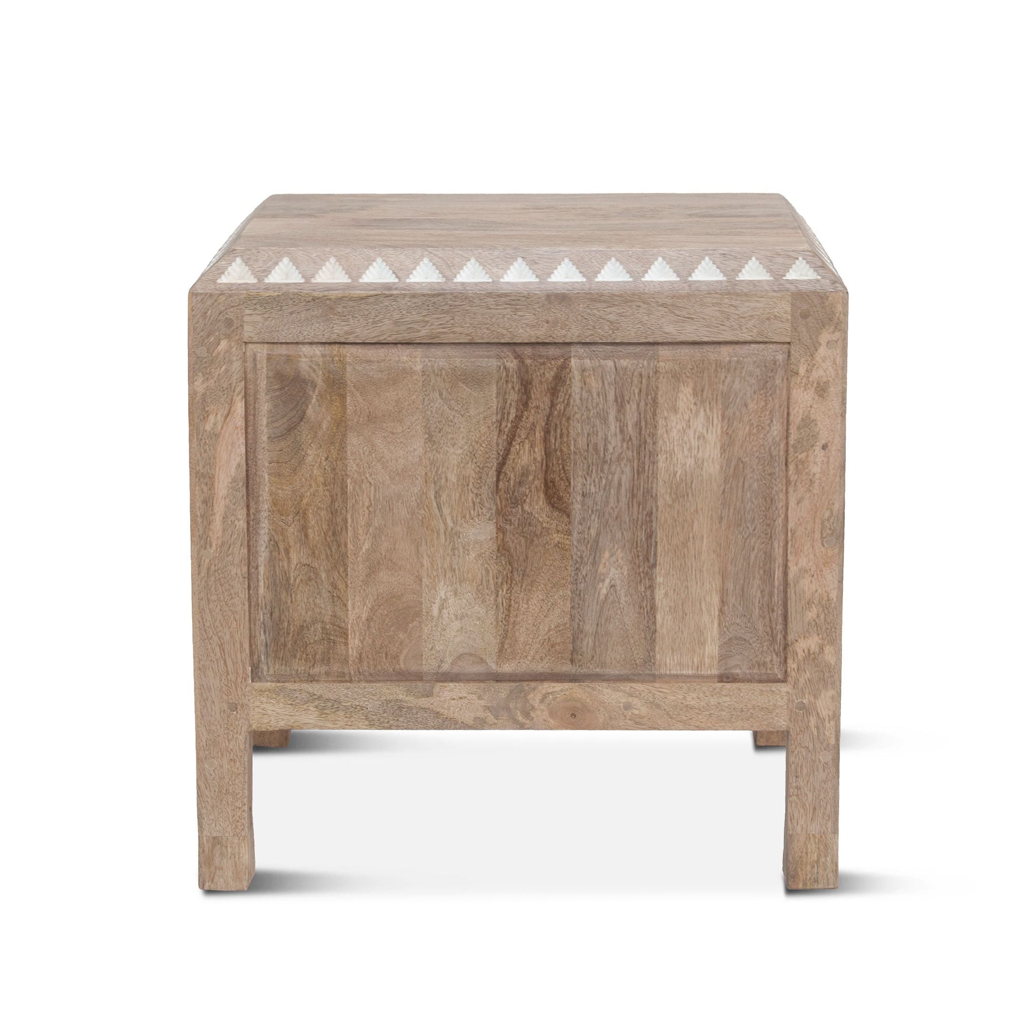 Indie Boho Natural White Nightstand