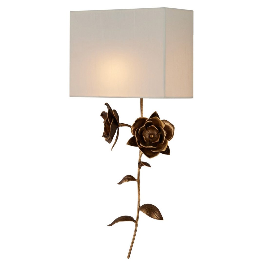 Rectangular Shade Floral Wall Sconce