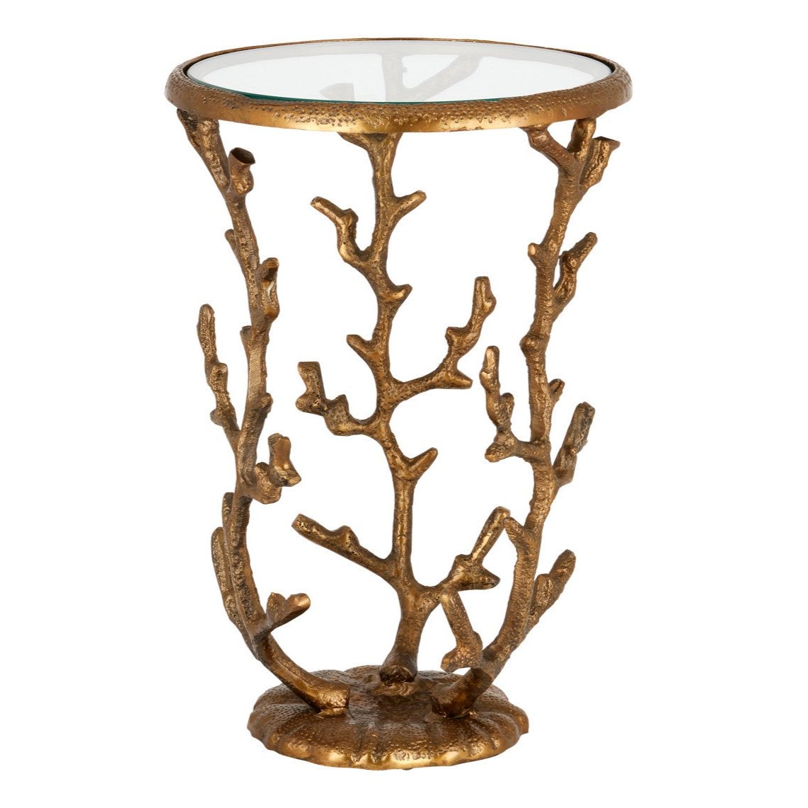 Brass Coral Accent Table