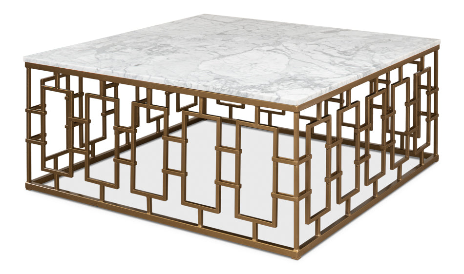 Brass Gate Italian Marble Cocktail Table