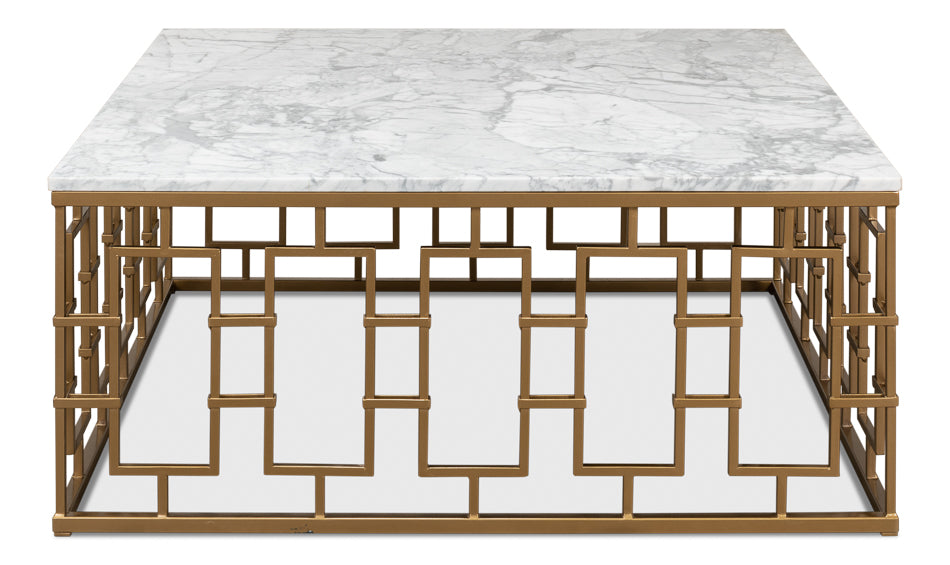 Brass Gate Italian Marble Cocktail Table