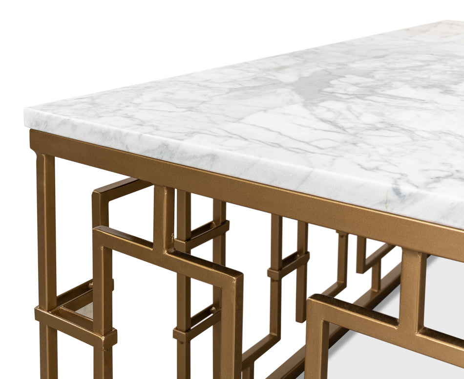 Brass Gate Italian Marble Cocktail Table