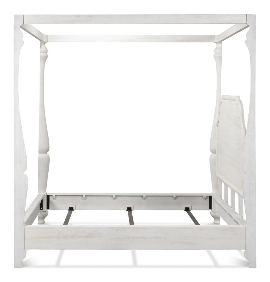 White Wash Farmhouse Canopy Bed