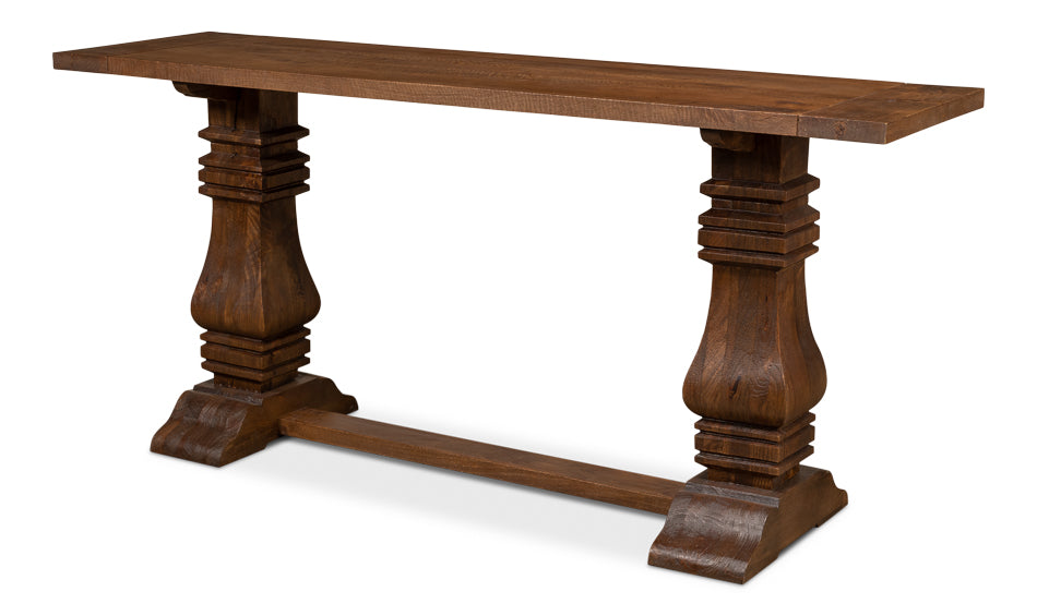 Mocha Pedestal Console Table