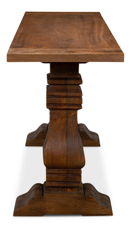 Mocha Pedestal Console Table