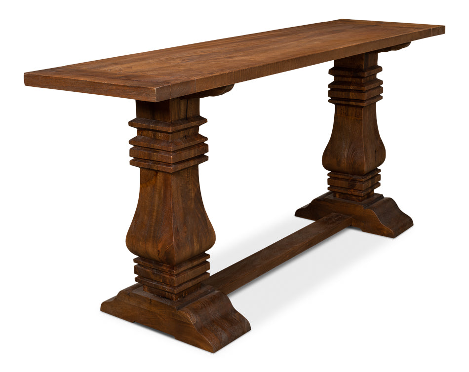 Mocha Pedestal Console Table