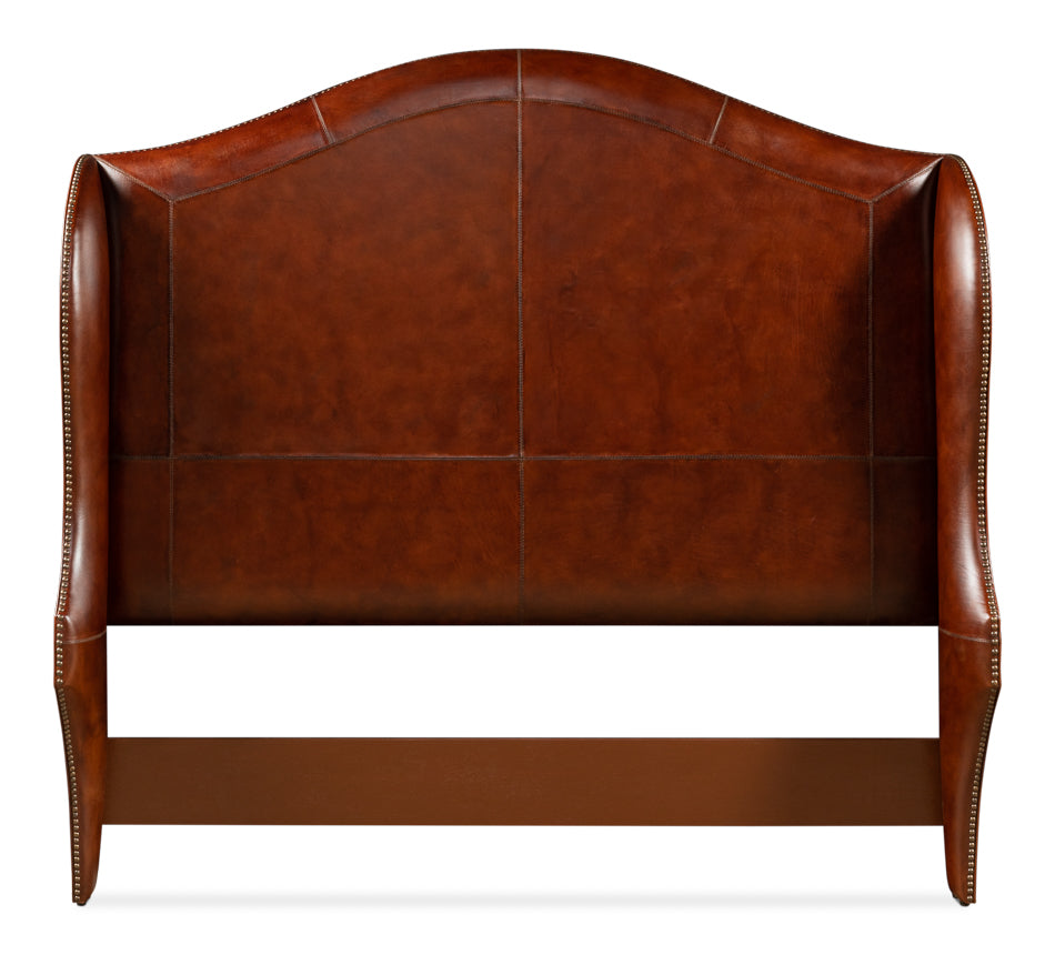 Brown Leather Equestrian Headboard