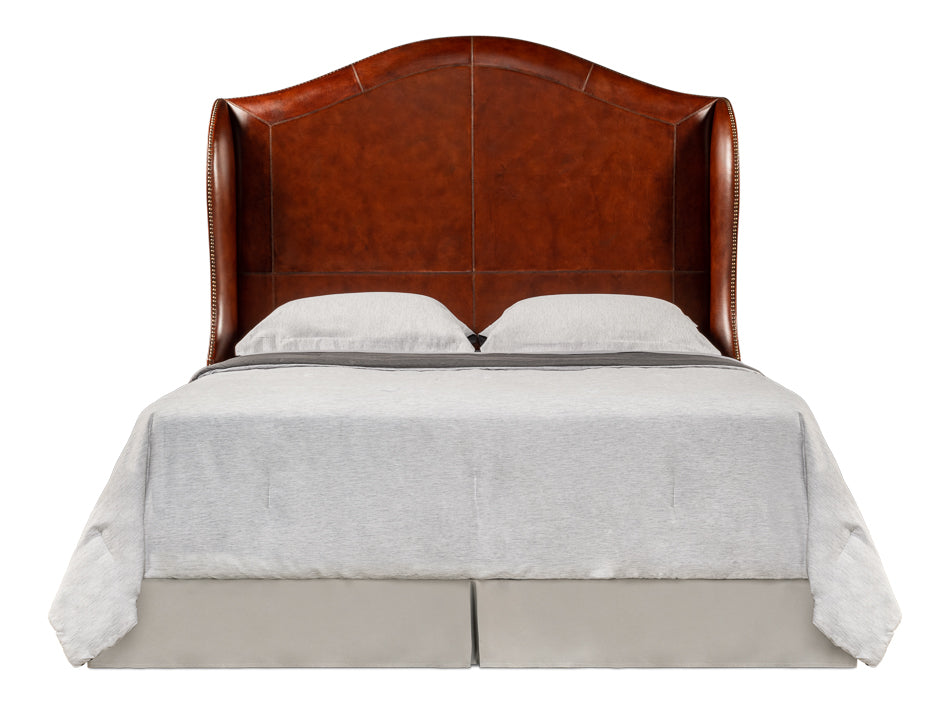 Brown Leather Equestrian Headboard