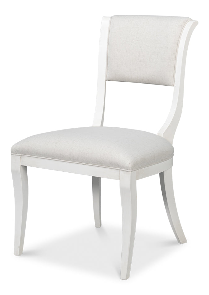 White Cortina Curved Leg Dining Chairs - Pair