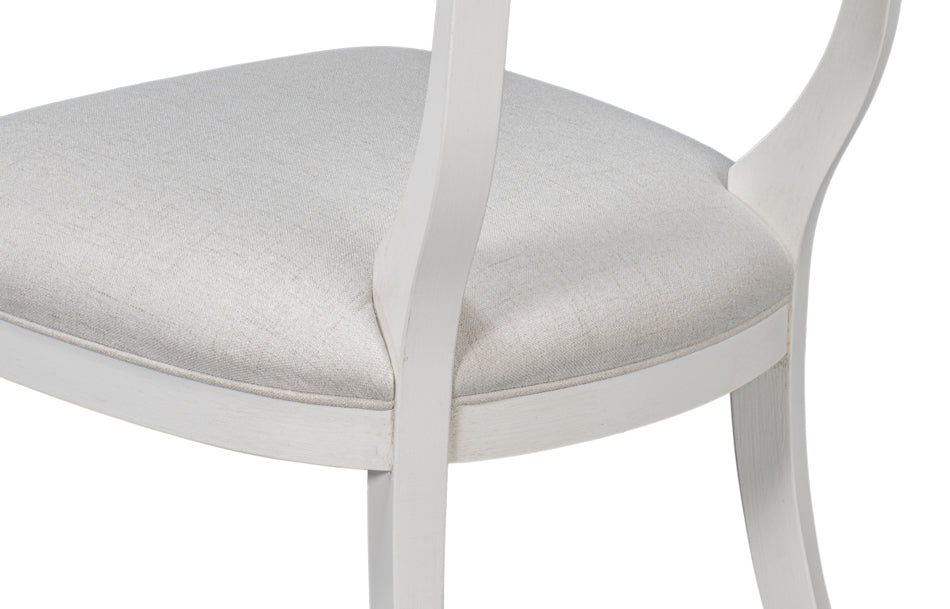 White Cortina Curved Leg Dining Chairs - Pair