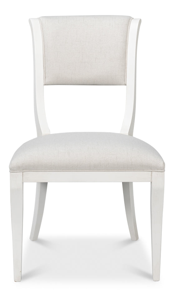 White Cortina Curved Leg Dining Chairs - Pair