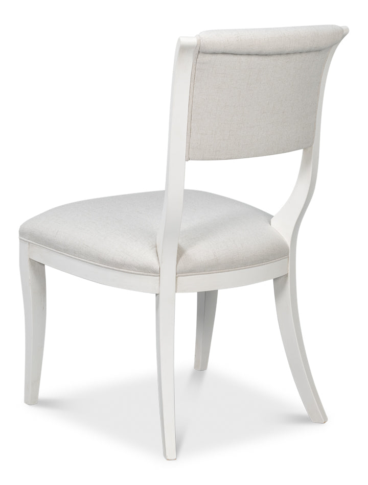 White Cortina Curved Leg Dining Chairs - Pair