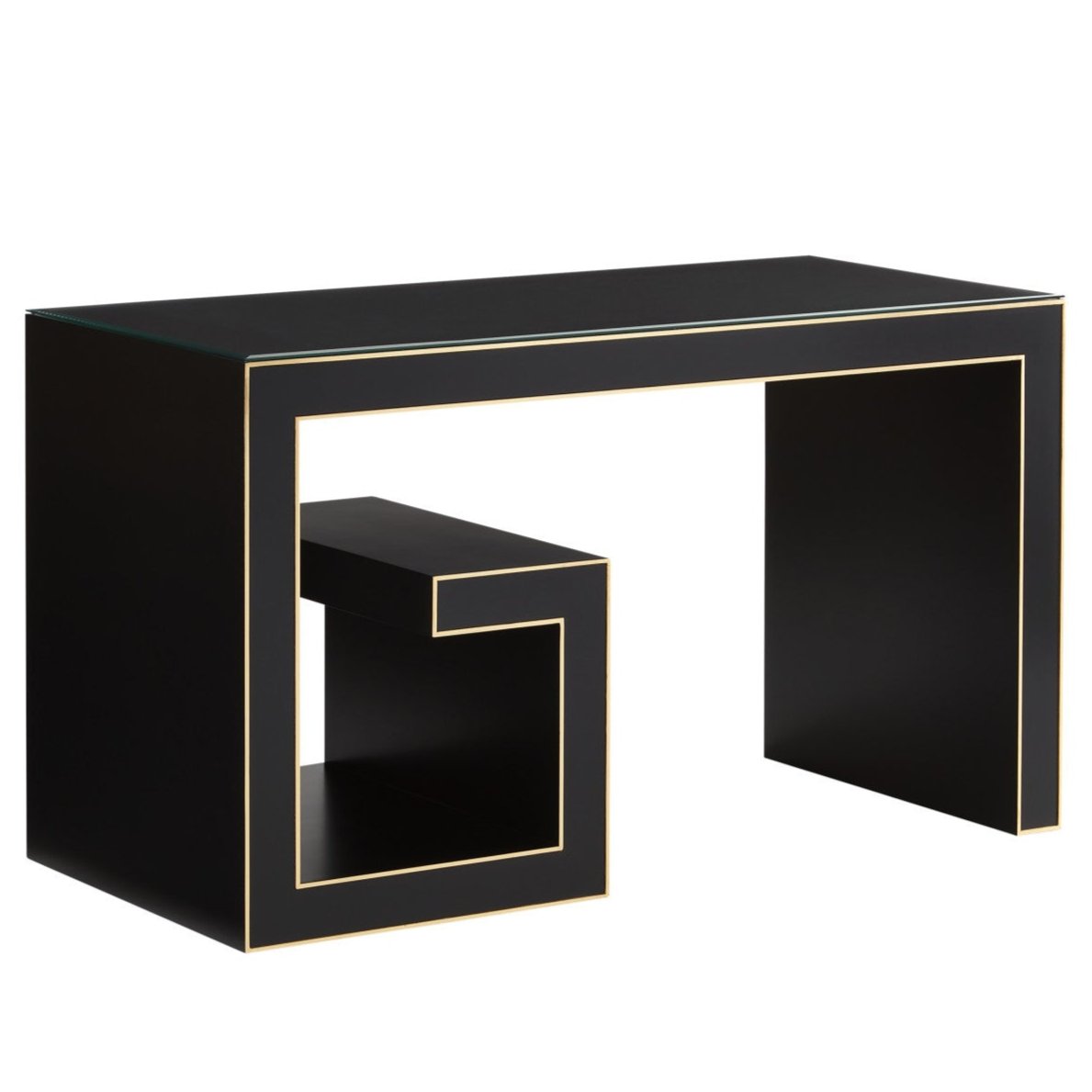 Asymmetrical Black Writing Desk