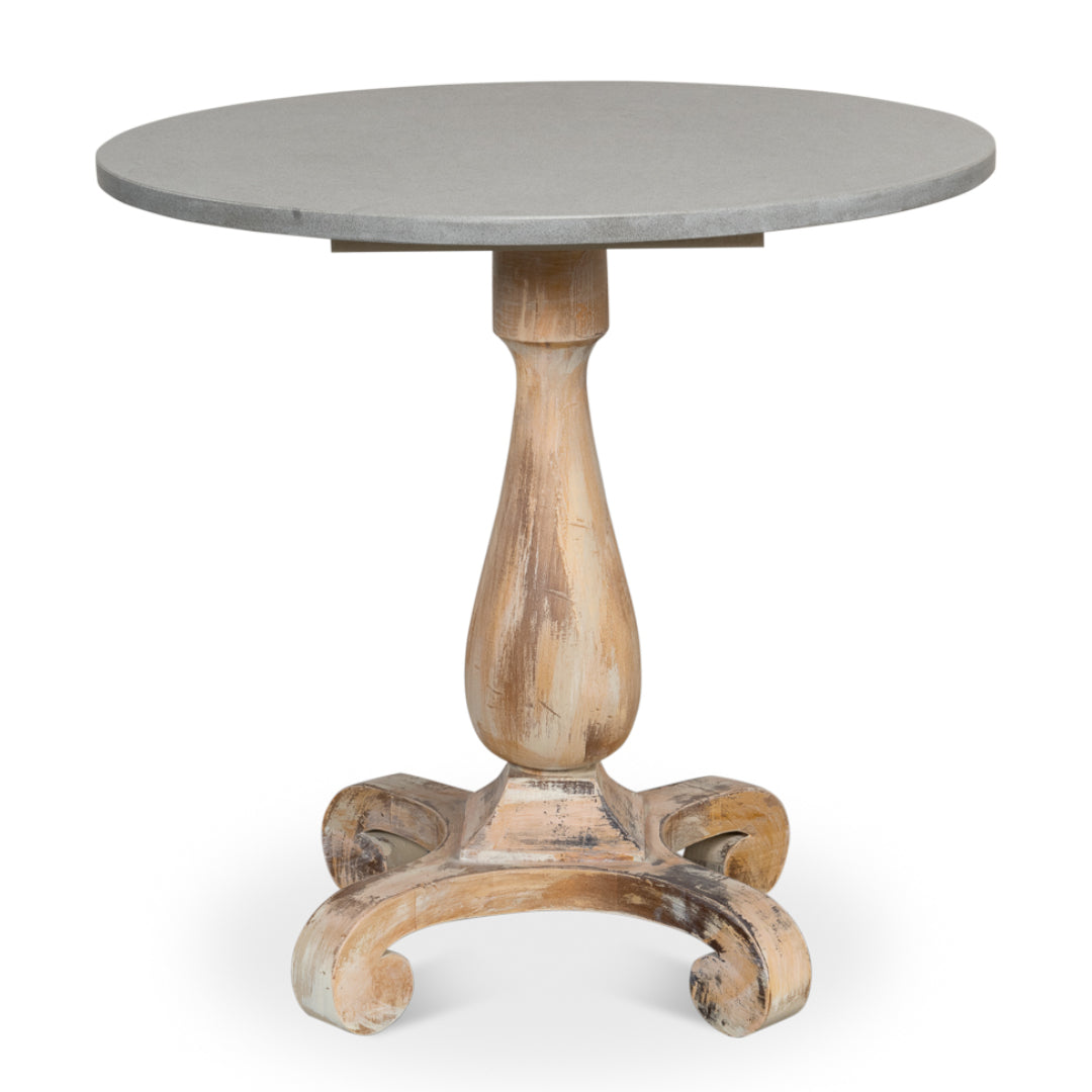 Antique Oak Gray Stone Bistro Table