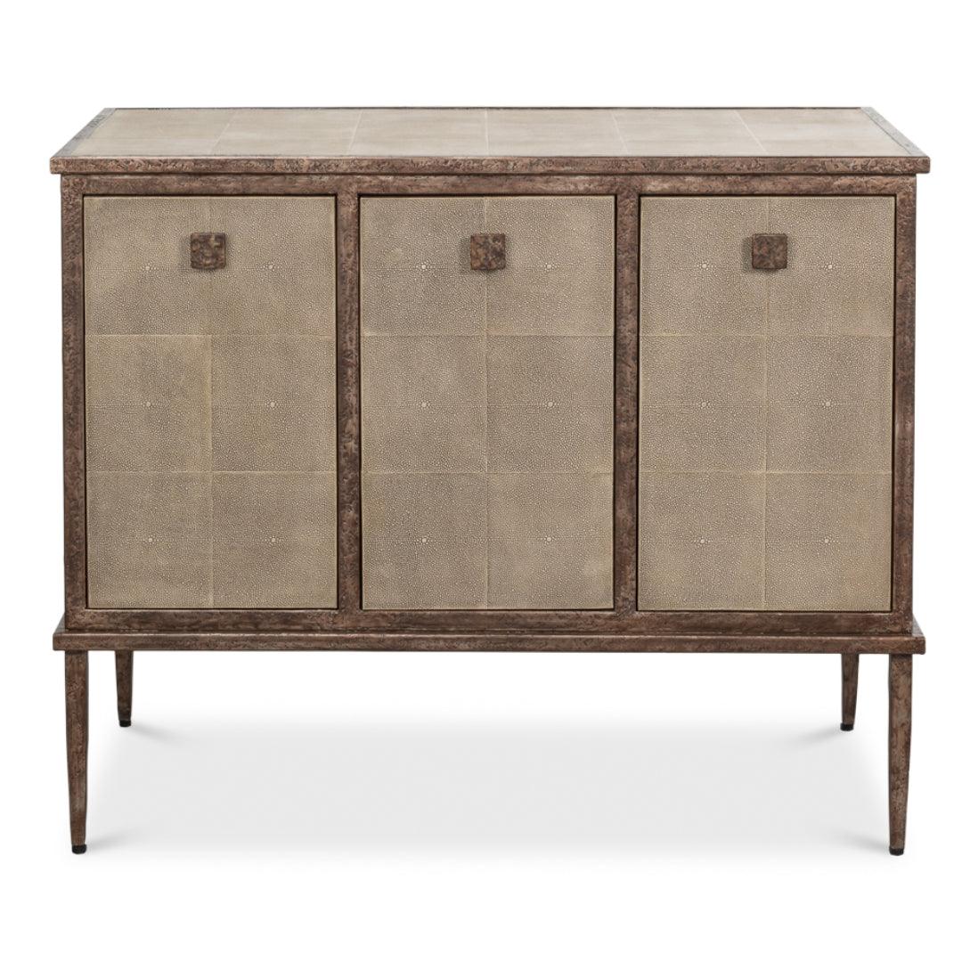 Antique Gray Shagreen Leather Wrapped Sideboard