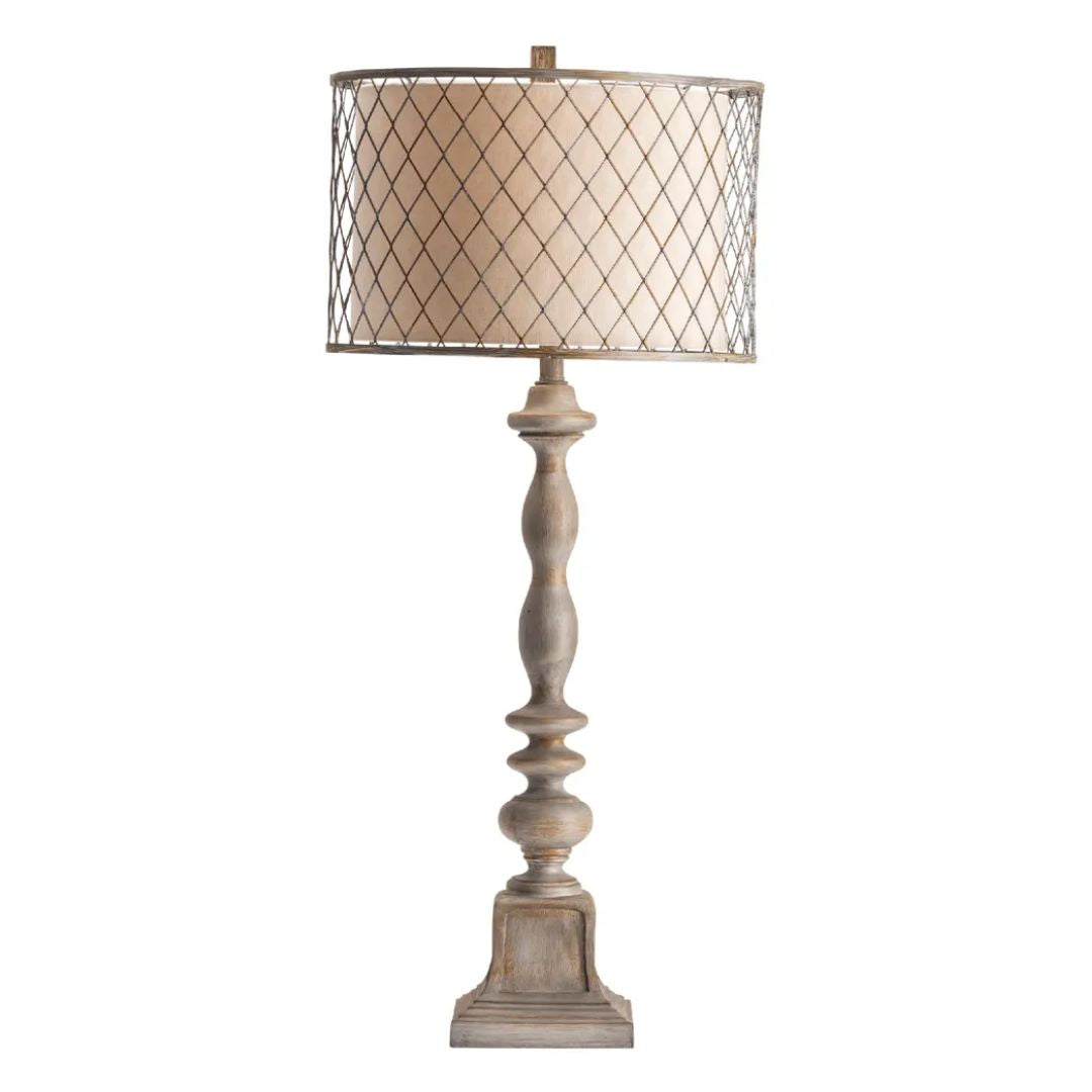 French Country Caged Shade Table Lamp - Set