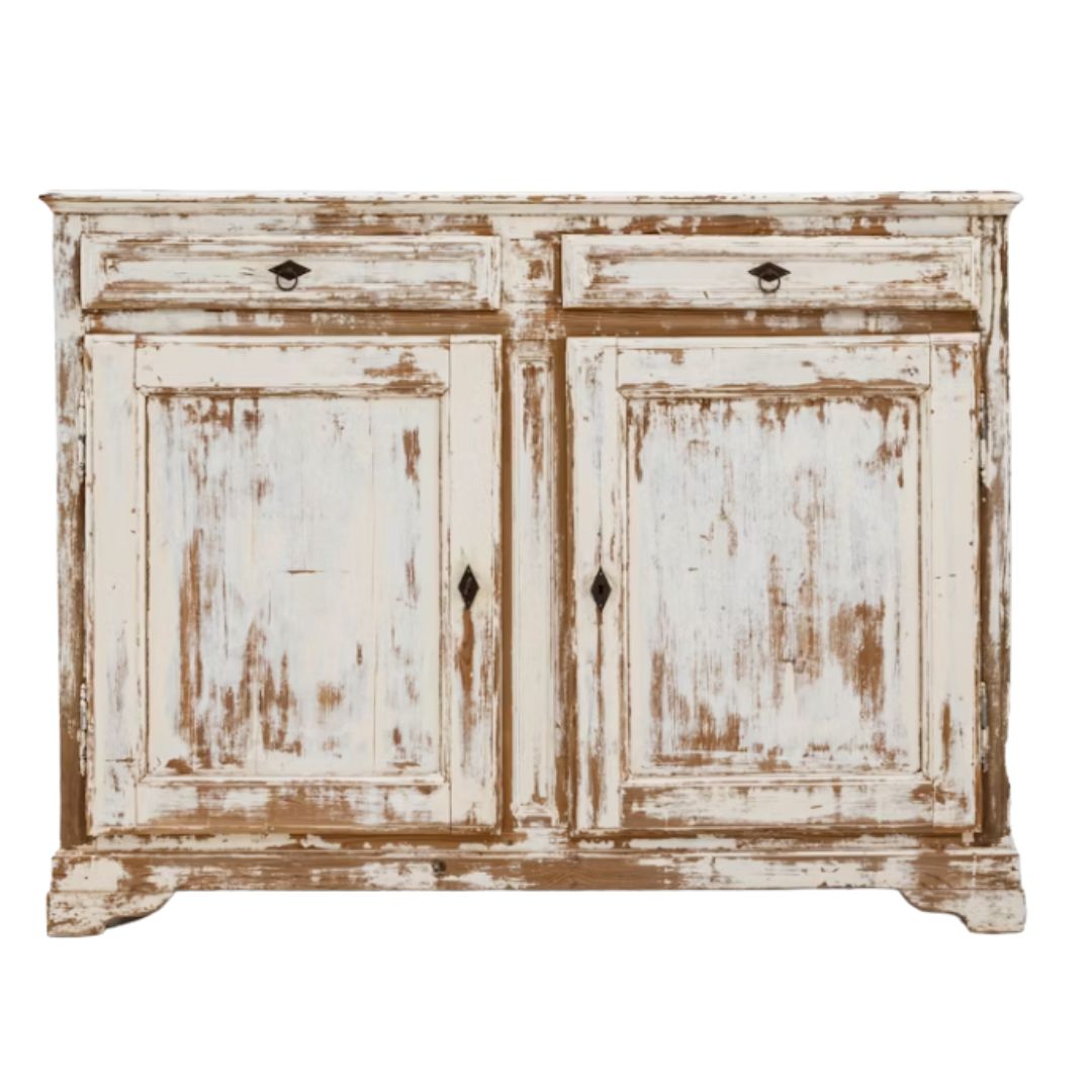 Antique French Distressed Wooden Sideboard, Circa 1870