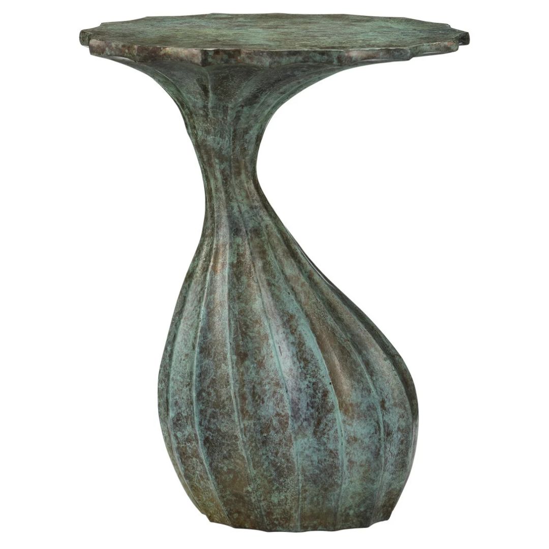 Artisanal Verdigris Accent Table