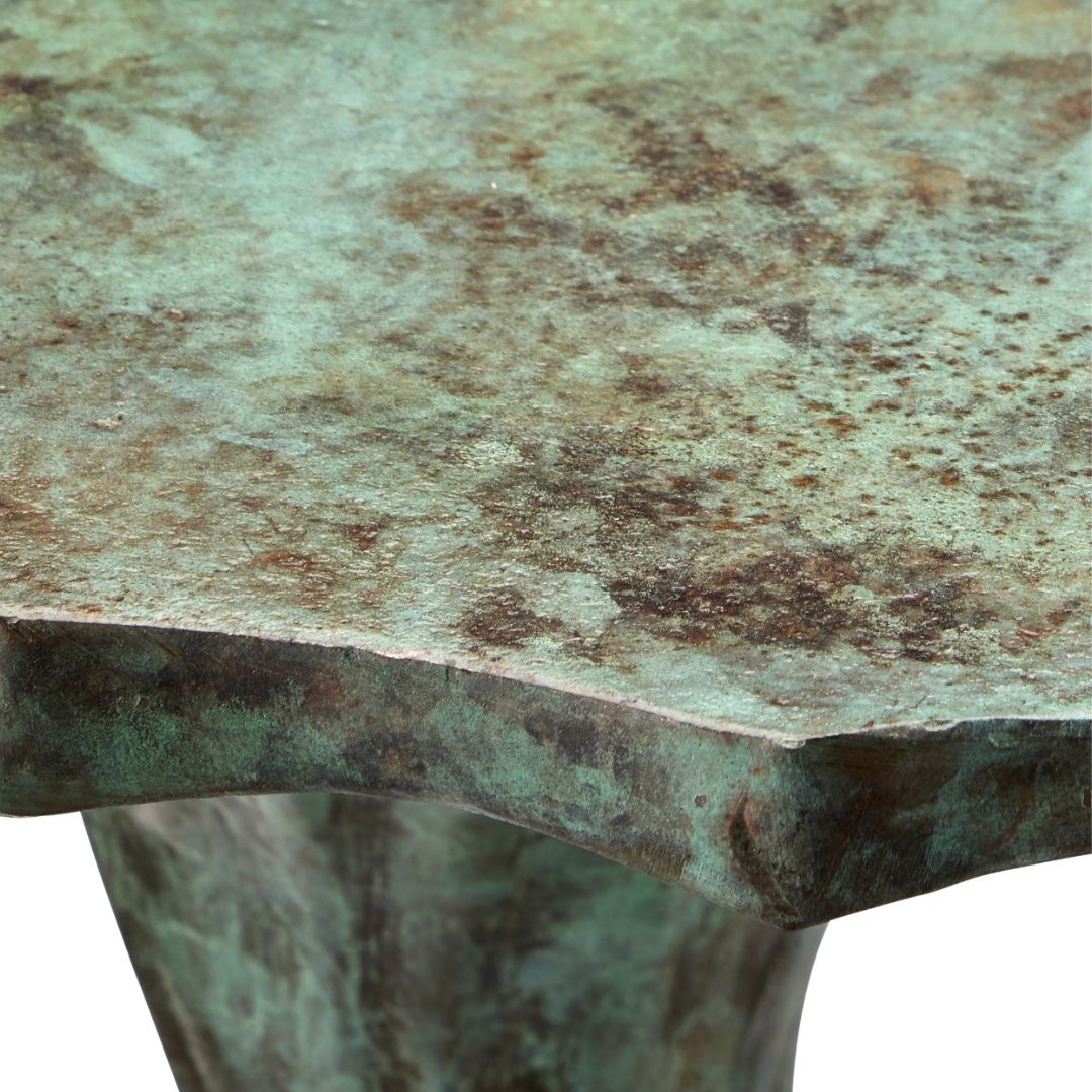 Artisanal Verdigris Accent Table