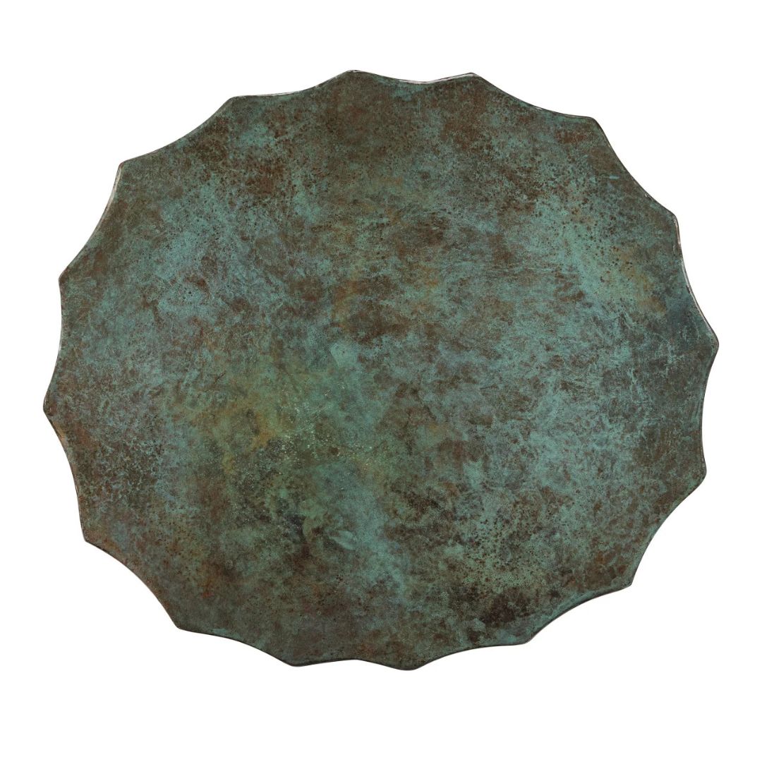 Artisanal Verdigris Accent Table