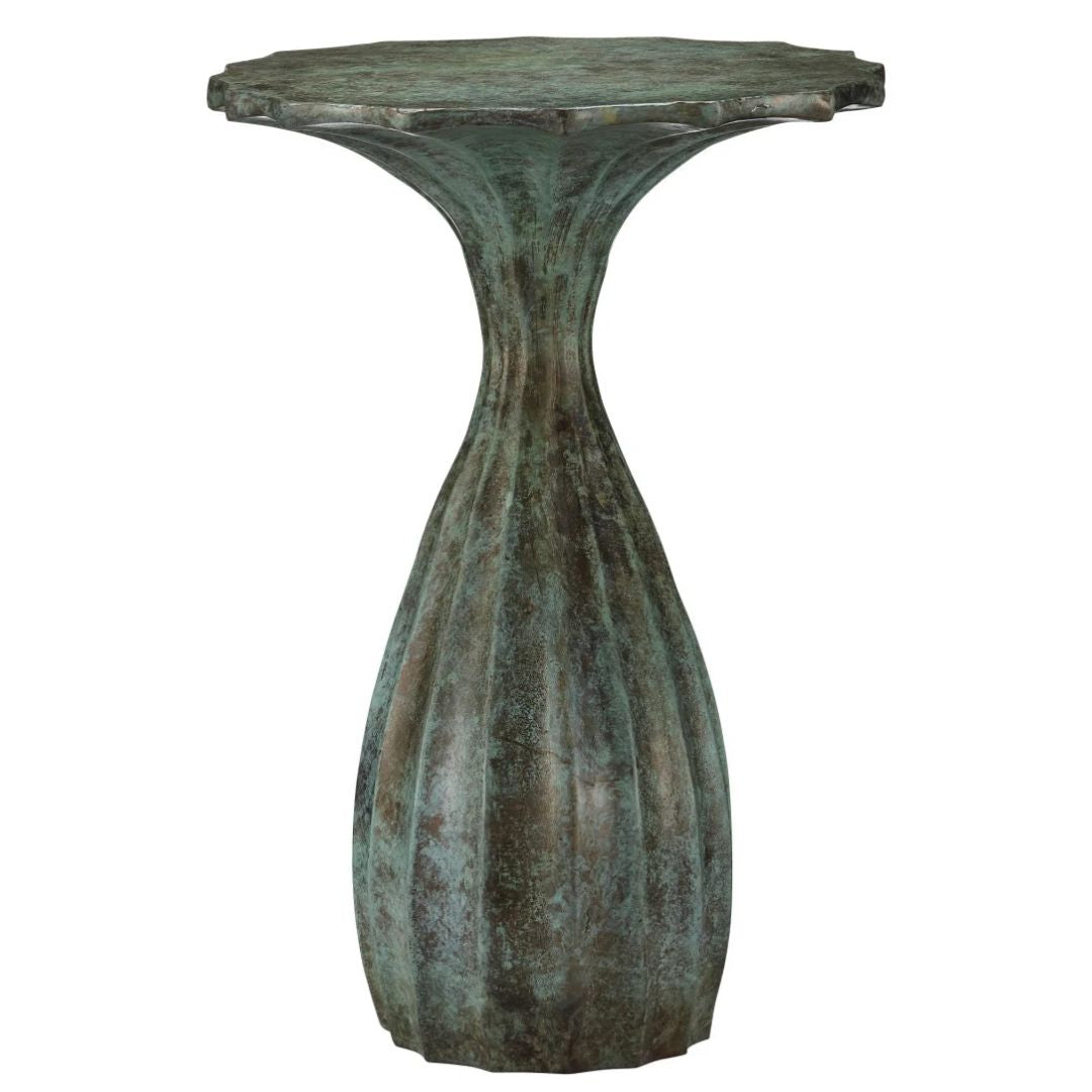 Artisanal Verdigris Accent Table