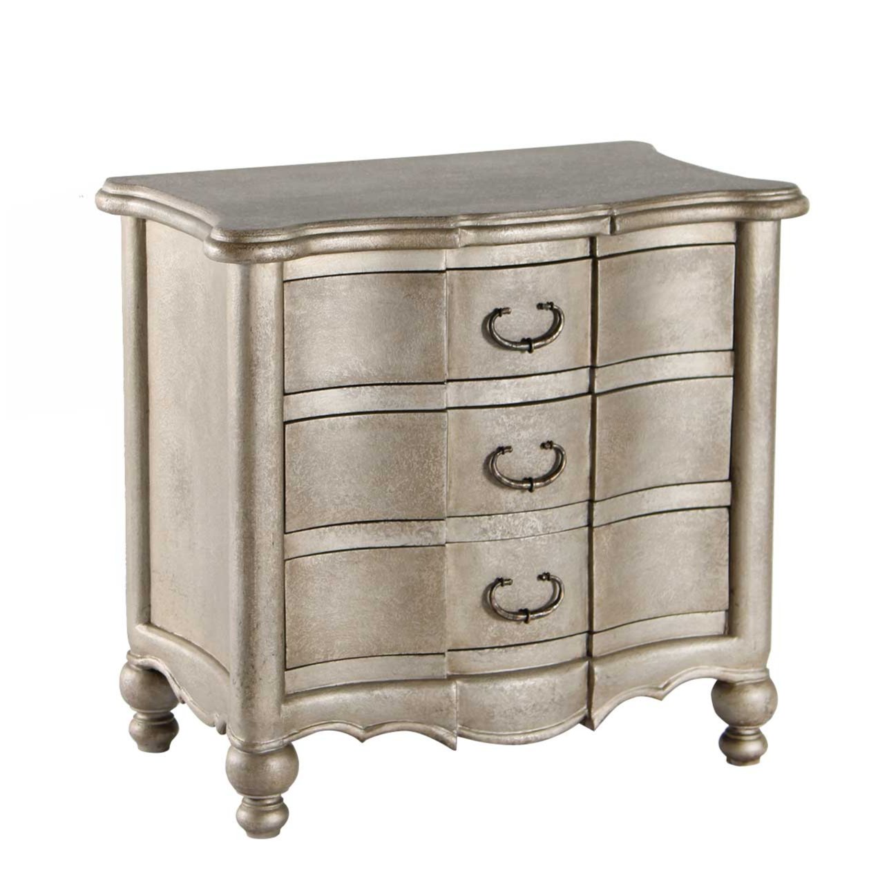 Silver Venetian Painted Side Chest