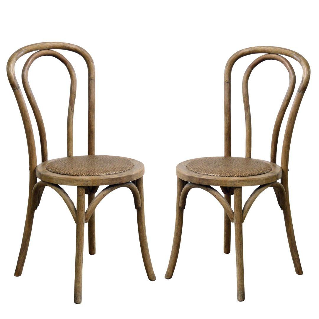 Vintage Inspired Bentwood Bistro Chairs - Set of 2