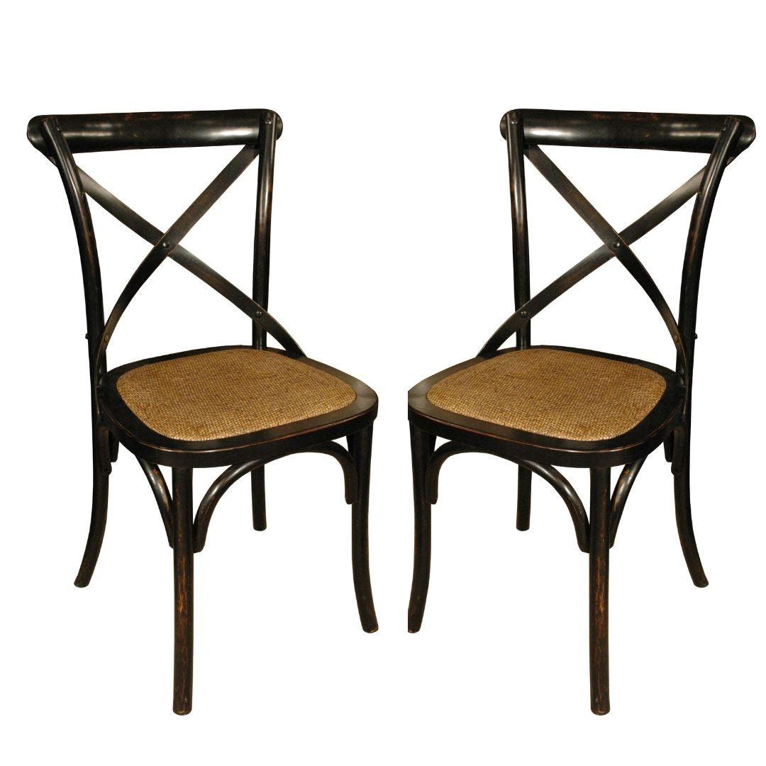 Parisian Black Cafe Chairs - Set of 2