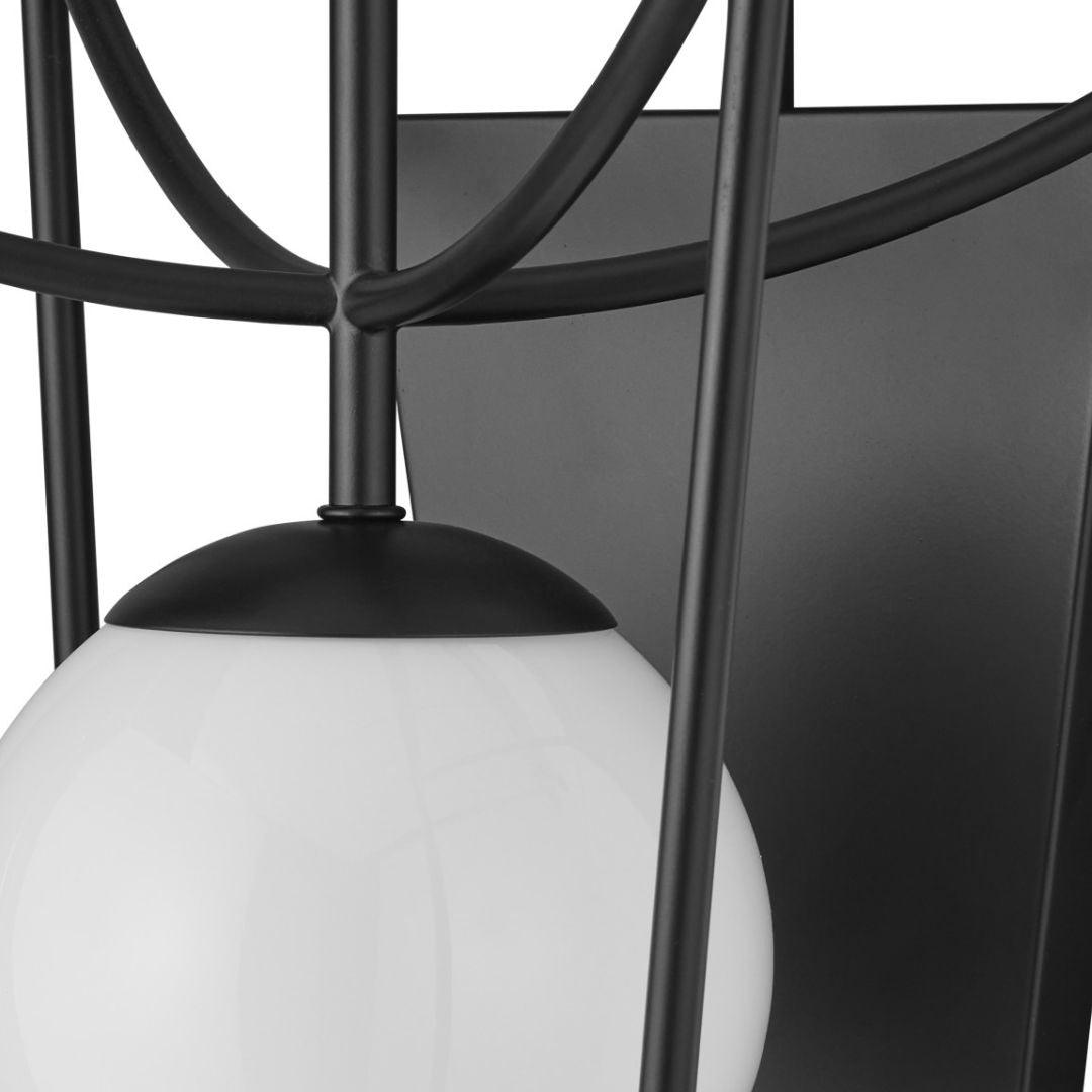 Black Indoor and Outdoor Lantern Wall Sconce