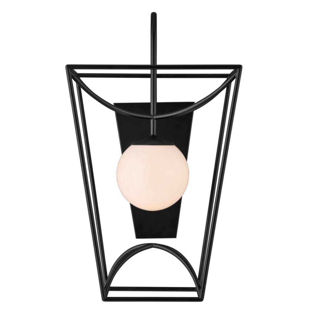 Black Indoor and Outdoor Lantern Wall Sconce